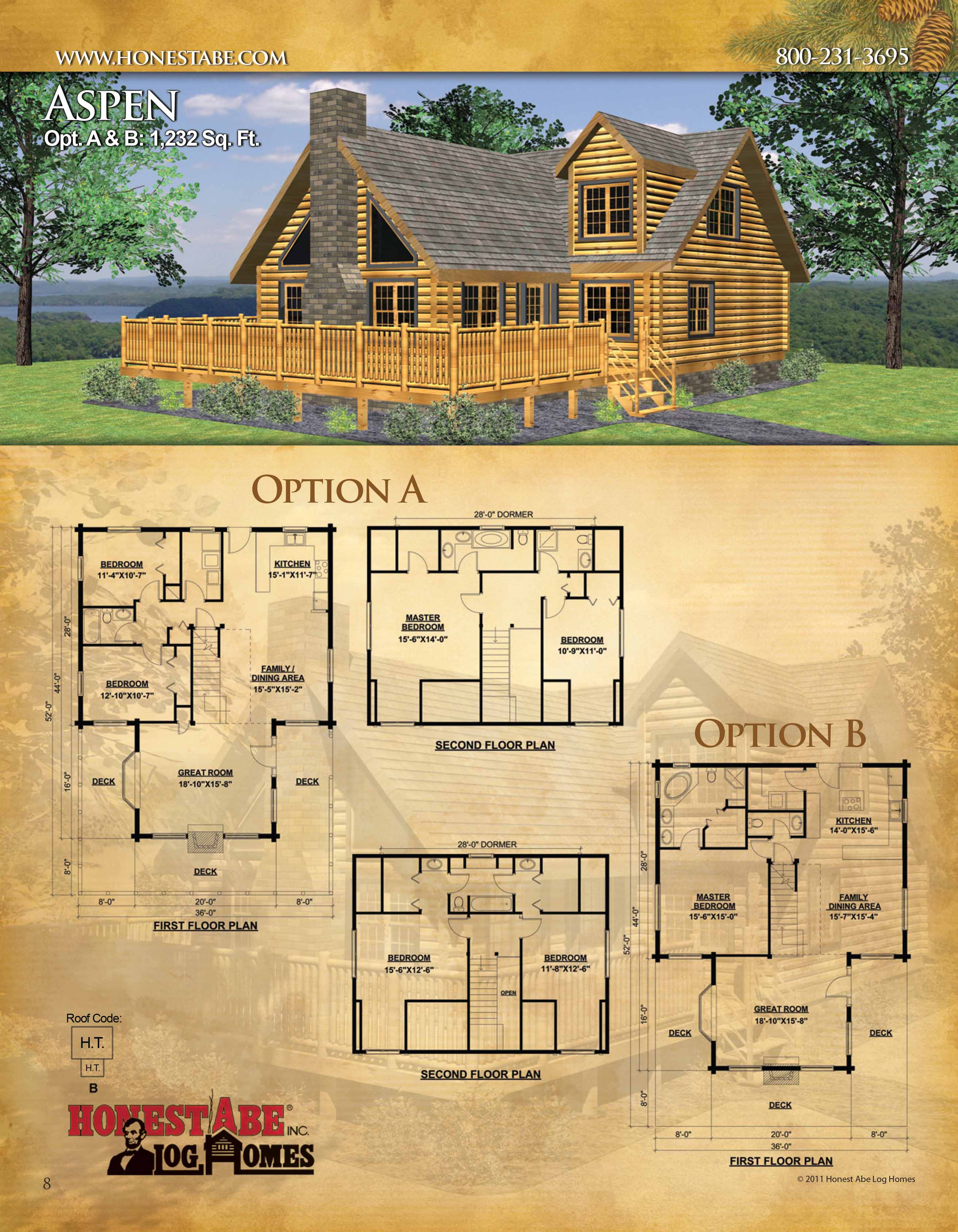 Log Homes & Cabins, Floor Plans & Packages