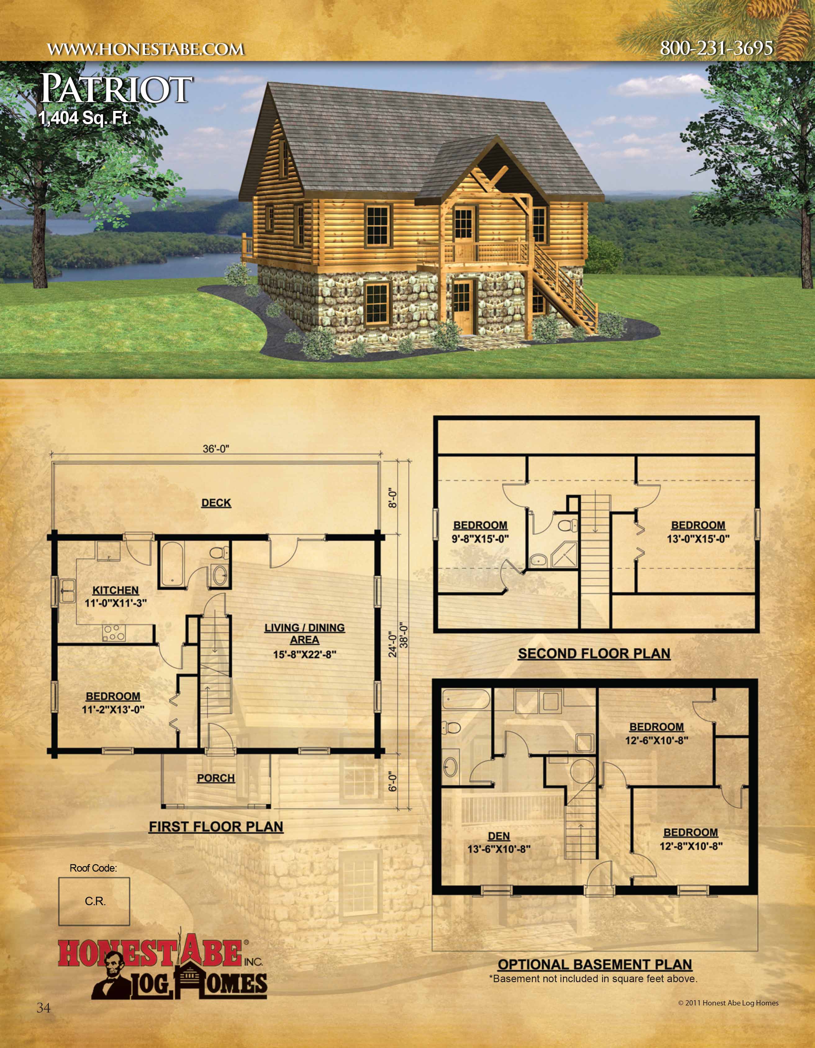 Floor Plans For Our Custom Log Cabin Homes